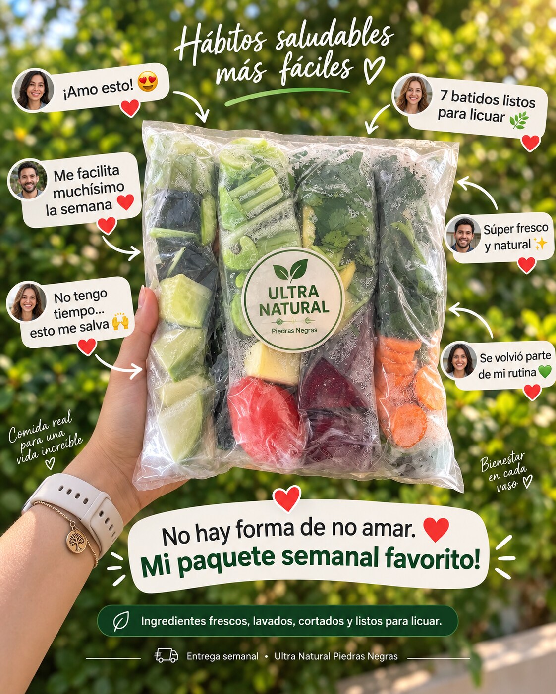 Paquete semanal Ultra Natural integrado a una rutina saludable